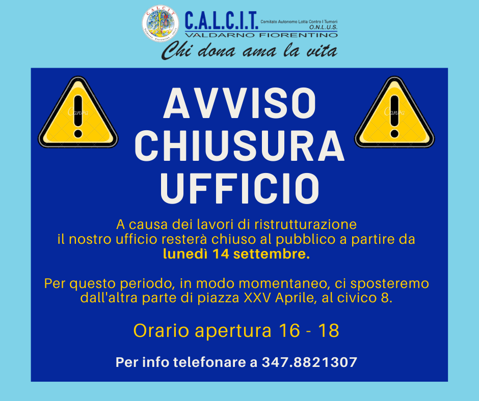 AVVISO CHIUSURA UFFICIO
